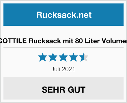  COTTILE Rucksack mit 80 Liter Volumen Test