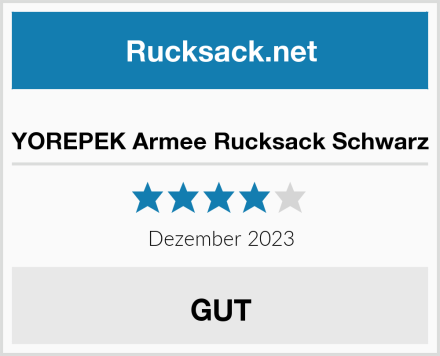  YOREPEK Armee Rucksack Schwarz Test