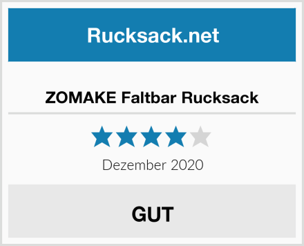  ZOMAKE Faltbar Rucksack Test