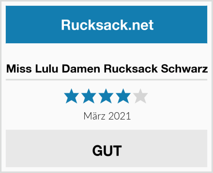  Miss Lulu Damen Rucksack Schwarz Test